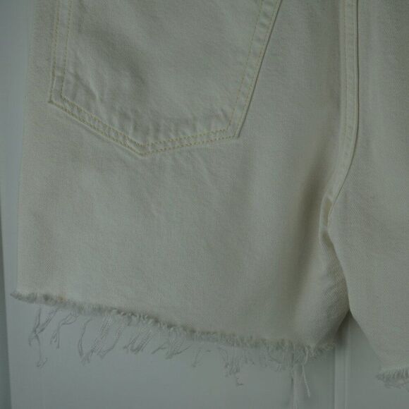 New Etica Skylar Cutoff High Rise Relaxed Denim Shorts in Vintage White size 26 - Picture 10 of 14